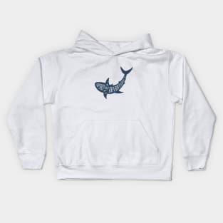 Hand Drawn Shark. Spirit Of Adventure. Motivational Quote Kids Hoodie